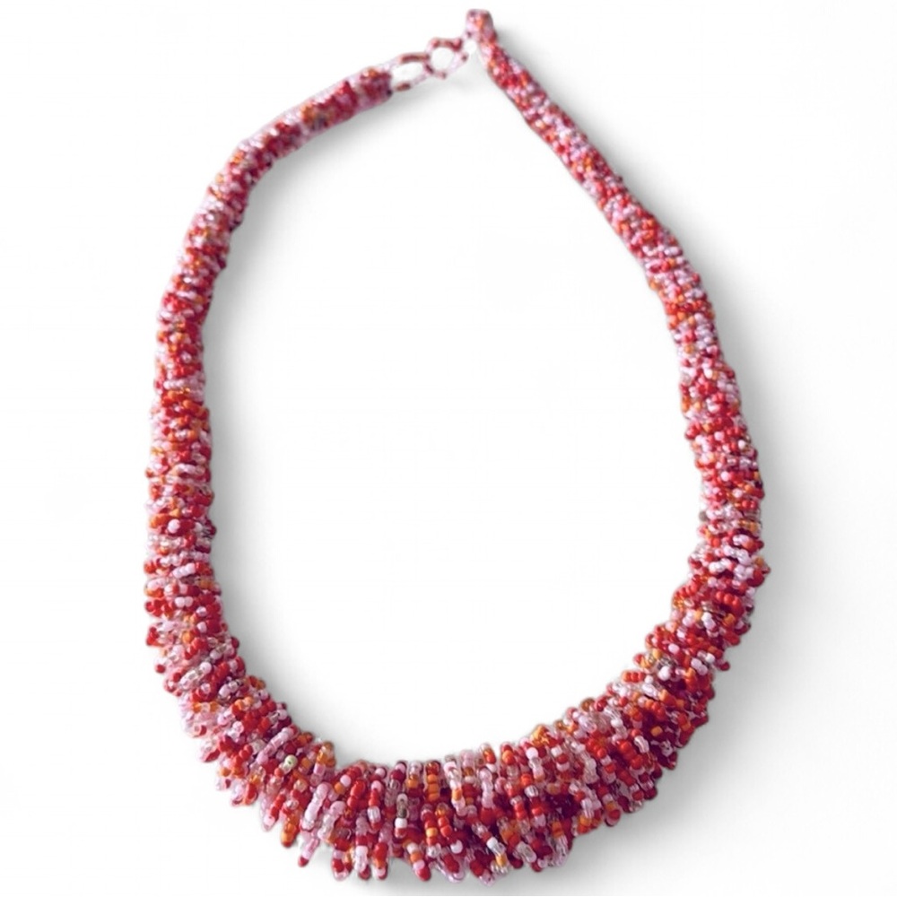 Elegant Red Beaded Necklace